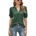 thumbnail image 1 of KYAIGUO Pull Décontracté d'Été pour Femmes en Coton à Manches Courtes Col Rond T-Shirts S-2TG, 1 of 6