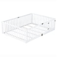 thumbnail image 7 of Holaki Wood Full Size Floor Bed with High Fence Railings for Kids, White, 7 of 7