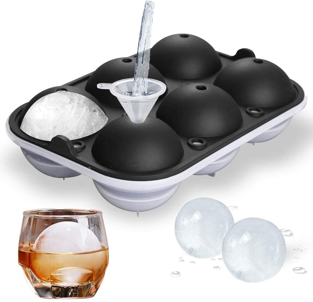 Water Funnel Round Sphere Tray Mold Cube Whiskey Ball Silicone ICE Balls Maker 