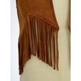 thumbnail image 6 of Alvivi Kids Western Cowboy Cowgirl Vest Boys Girls Suede Tassel Fringe Waistcoat Halloween Party Dress Up Brown 12, 6 of 7