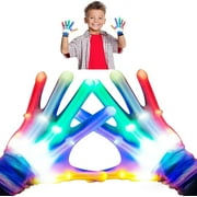 Toys for 3 4 5 6 Years Old Boys Girls Kids LED Gloves Rainbow Party Favors Supplies Cool Toys for 3-5 Colorful Flashing Light Up Gloves Birthday Gifts for Boy Toys Age 6-8 Outdoor Toy