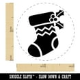 thumbnail image 2 of Christmas Stocking Holly Self-Inking Rubber Stamp Ink Stamper - Sky Blue Ink - Medium 1 Inch, 2 of 7