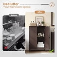 thumbnail image 5 of Topbuy Bathroom Storage Cabinet with Double Doors Wooden Cupboard Shoe Cabinet Brown, 5 of 7