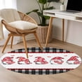 thumbnail image 4 of Valentine's Day Round Area Rug 3Ft Washable Small Circle Rugs for Kitchen Entryway, Pink Love Gnomes Geart Black Plaid Non-Slip Carpet Floor Mats Indoor Outdoor Carpet Runner Aesthetic Home Decor, 4 of 8