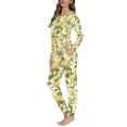 thumbnail image 2 of FOR U DESIGNS Vintage Lemon Pj Sets for Women Long Sleeve Pants and Crew Neck Tops Set of 2 Size M Nightwear for Women Pajama with Pockets Sleepwear Lounge, 2 of 6
