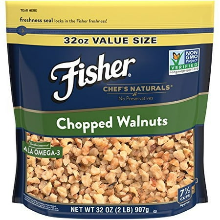 Thick American Black Walnut - Fisher Chef's Naturals Chopped Walnuts, Non-GMO, 32 oz