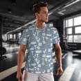 thumbnail image 3 of Wukai Blue Bathroom Print Men's Short-Sleeved Mesh T-Shirt,Quick-Dry Short Sleeve Workout T-Shirt-3X-Large, 3 of 8