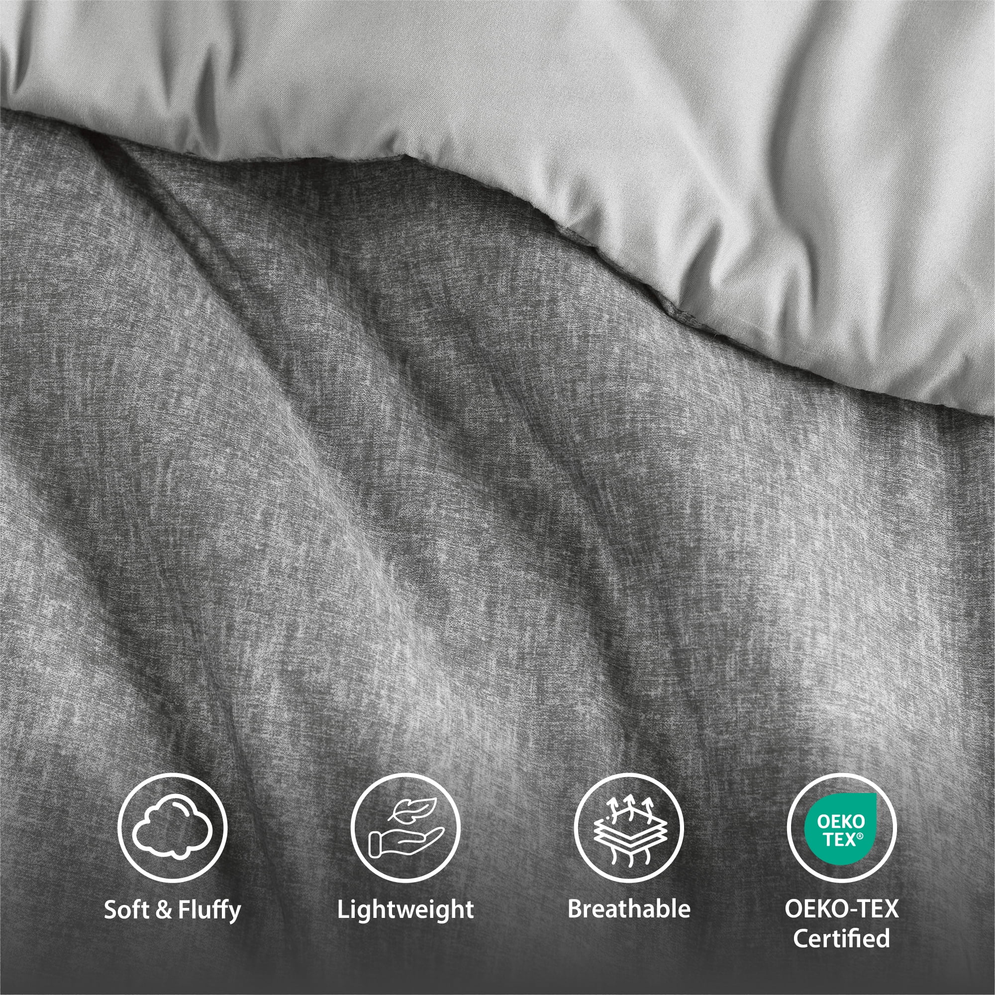 Regency Heights Twin/Twin-XL Comforter Sets, Reversible 2 Piece Extra Soft Dorm Bedding Set, Chambray Print Grey Comforter Bed Set with Pillow Shams