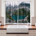 thumbnail image 2 of Ambesonne Switzerland Kitchen Curtains, Oeschinen Lake Alps, 55"x24", Dark Teal Purpleblue and Grey, 2 of 3