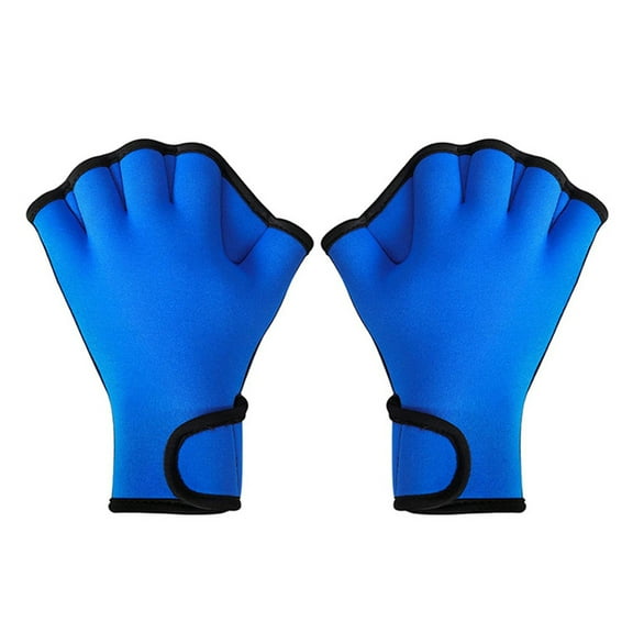 comerut 1 Pair Neoprene Gloves Water Resistant Breathable Rubber Well Stitching Webbed Swim Gloves for Training