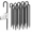 J Shape-Black-24"x3/8"-16pcs, variant on 24 Inches J Hook Rebar Stakes (16-pack) Extra Long Garden With Chisel Point End Steel Ground For Tent Chain Link Fence And Outdoo