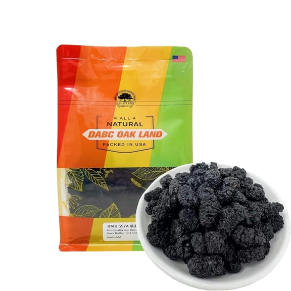 8OZ Dried Black Mulberries Top Grade Premium, Wild Black Mulberry Dried Fruit No Sugar Added,Vegan, Natural for Healthy Snacking, Baking,Tea