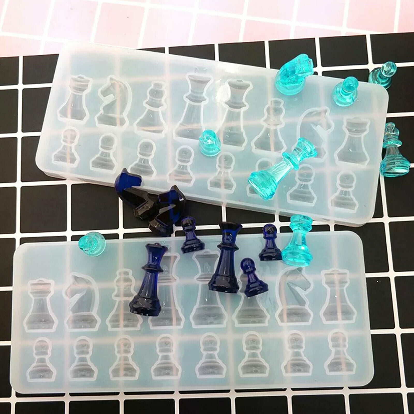 Chess Silicone Mold 3D Epoxy Resin DIY Craft Handmade Jewelry Making Keychain 
