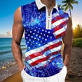 thumbnail image 1 of Camiseta sin mangas con cuello vuelto para hombre, informal, a la moda, sin mangas, con estampado y cremallera, blusa deportiva de poliéster para hombre, 1 of 5