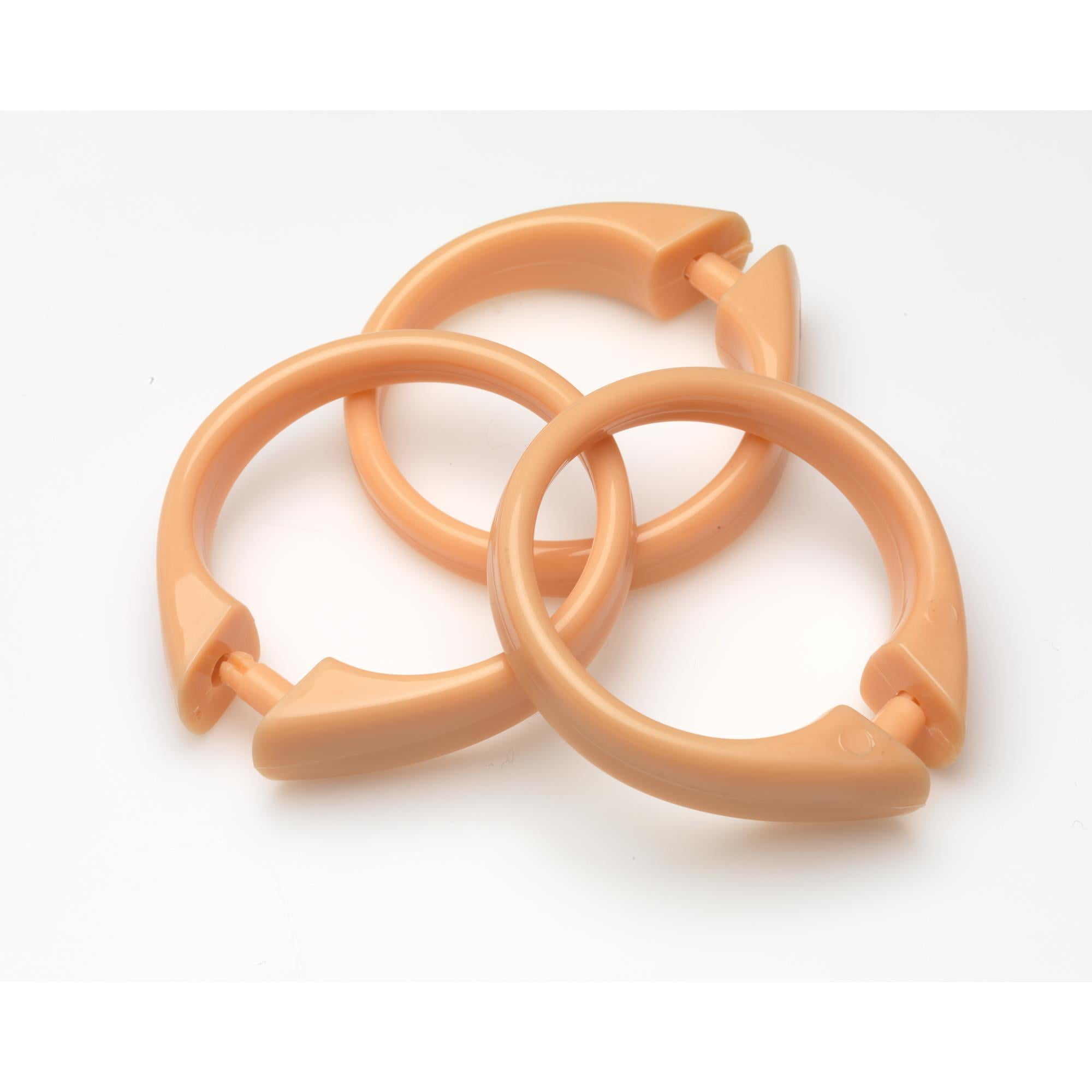 "Snap" Plastic Shower Curtain Hooks in Peach