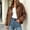 Brown, variant on IUYRTFE Women Relaxed Fit Snap Button Jacket with Pockets for Casual Daily Wear