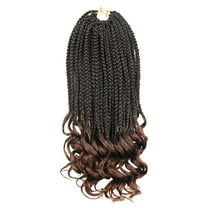 Human Hair Wig Fiber Crochet Hair With Three Braids Wrapped Around The Tail Box Braids Curly Ends Horsetail Wig Headband Wigs