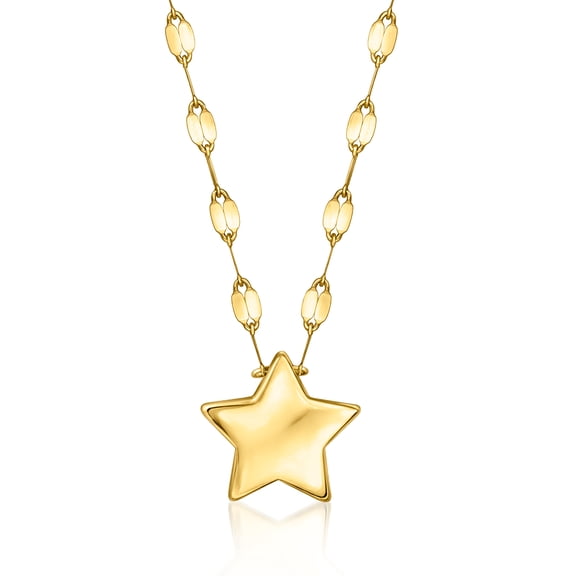 Ross-Simons Italian 10kt Yellow Gold Puffed Star Necklace, Women's, Adult