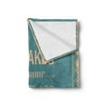 thumbnail image 2 of Wording Soft Flannel Fleece Throw Blanket, Vintage Poster Design with Inspirational Wise Words and Distressed Look, Cozy Plush for Indoor and Outdoor Use, 50" x 70", Sand Brown Teal, by Ambesonne, 2 of 5