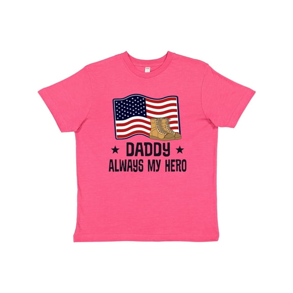 Inktastic Military Daddy Always My Hero Youth T-Shirt