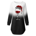 thumbnail image 6 of Lanhui Women Off The Shoulder Christmas Printed Long Sleeve Sunflower Fall Casual Dress, 6 of 6
