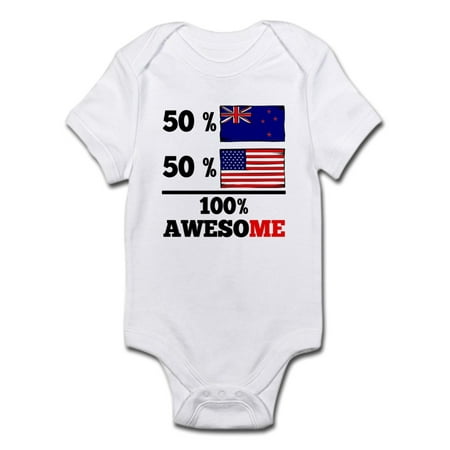 

CafePress - Half Kiwi Half American Body Suit - Baby Light Bodysuit