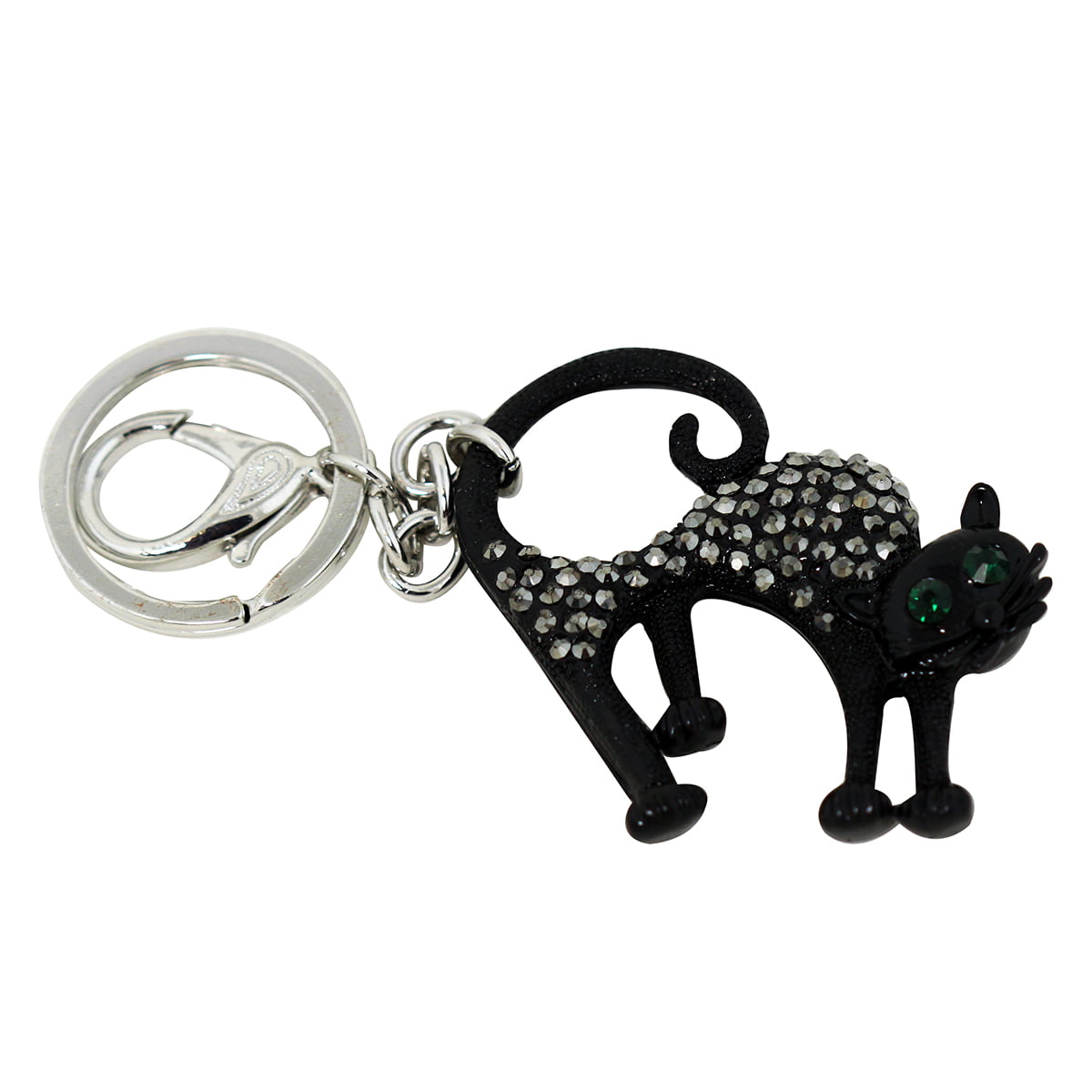 Lover White Black Cat Personality Pendant Keychain Key Jewelry Men Women Charm