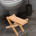 thumbnail image 4 of FUTUREORYY 2Pcs Poop Stool for Bathroom Adults Bamboo Rectangular Footrest 9.43x5.50x5.50in, 4 of 5
