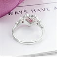 thumbnail image 4 of Bellitia Jewelry 925 Sterling Silver Heart Shaped Princess Crown Ring with Pink Cubic Zirconia for Women, Wedding Engagement Promise Rings Set for Her, 4 of 5
