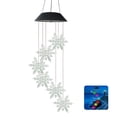 thumbnail image 4 of Injueey Carillón de viento Luz LED Copo de nieve Impermeable Exterior Interior Lámpara colgante Festival Luces solares Patio Patio Navidad Iluminación navideña, 4 of 6