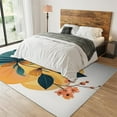 thumbnail image 2 of Modern Nordic Style Area Rug, Leaf Floral Texture Rug for Living Room, Floor Rugs Large Non-Slip Soft Comfortable for Living Room Bedroom Office Study Boy Girl Decor 4x5ft, 2 of 6