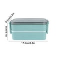 thumbnail image 3 of ROLKFUK Japanese Bento Box, 2 Compartment Leakproof Lunch Box - Wheat Straw, Microwave & Dishwasher Safe, for Adults ki-ds Stu-dents, Portable Work Picnic Meal Prep (Blue), 3 of 6