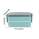 thumbnail image 3 of Lonchera Bento | Diseño de Doble Compartimento a Prueba de Fugas | Apta para Microondas y Lavavajillas | Plástico Ecológico | Contenedor de Comida Portátil y Apilable | Azul Beige | 17.5x8.3x8cm – 1, 3 of 6