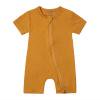 thumbnail image 1 of Summer Rompers For Girls Solid Zipper Sleeper Short Sleeve Jumpsuit Onesie Outfits Yellow Boy Girl Bodysuit Clothes, 1 of 7
