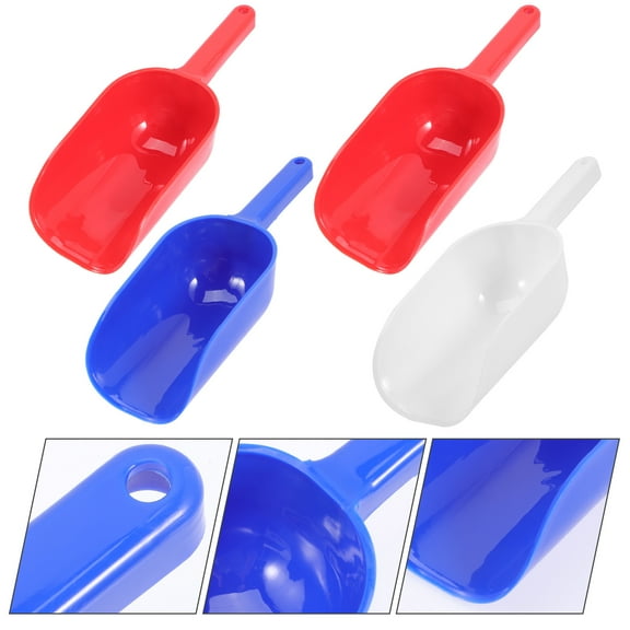 LEORX 4Pcs Multiuse Plastic Sand Shovels for Beach Backyard and Pet Food Scooping