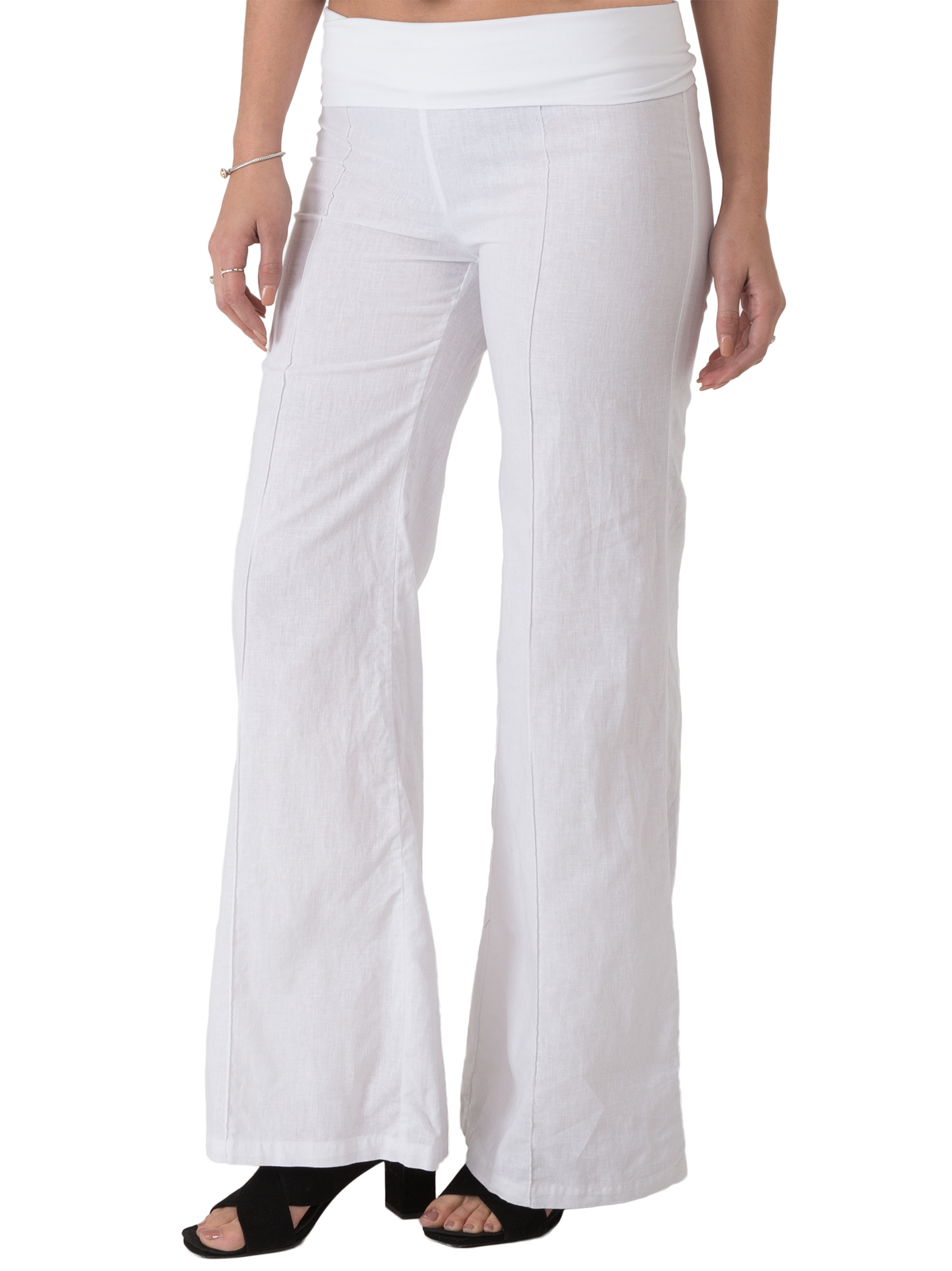 Linen-Cotton Wide Leg Palazzo Pants 