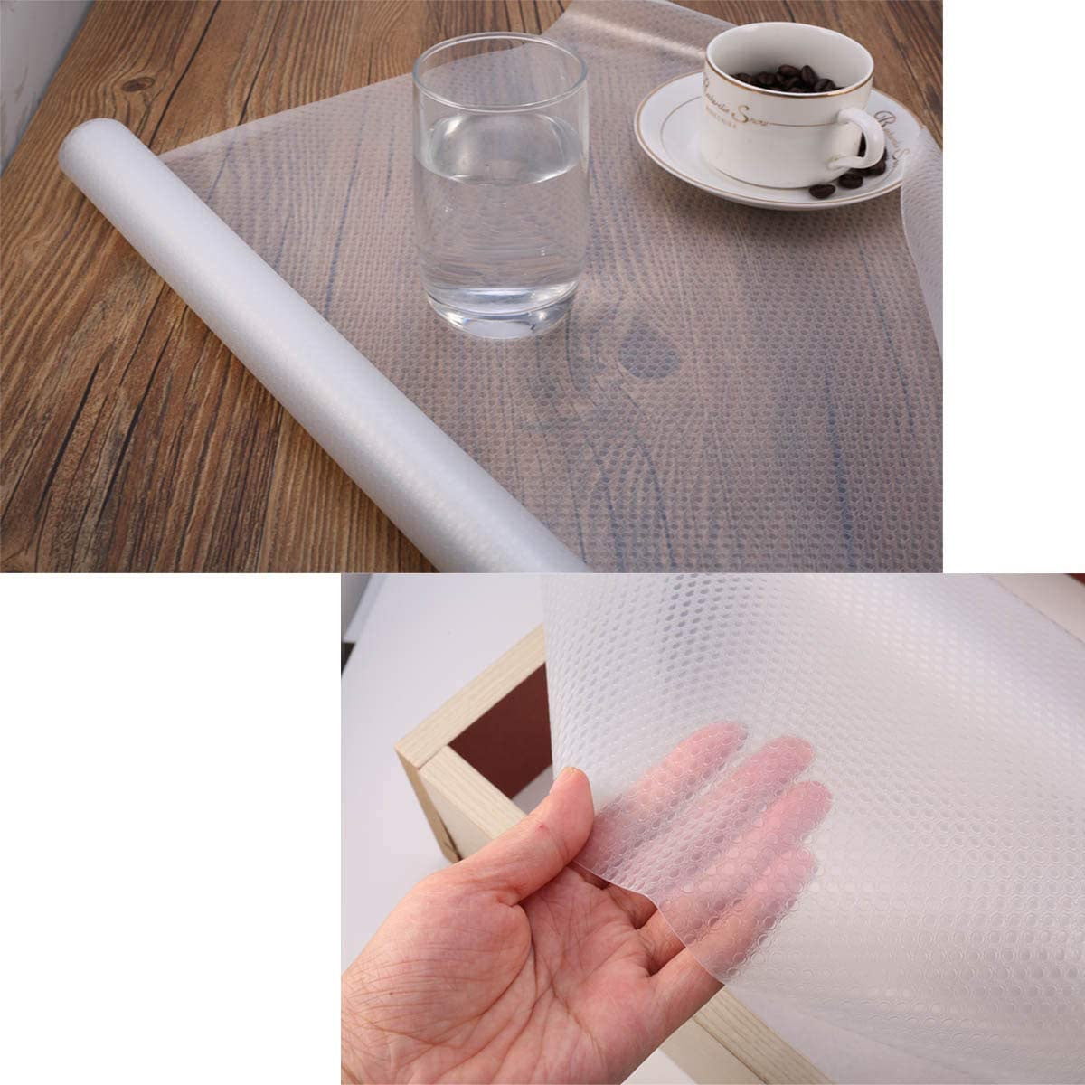 Plastic Shelf and Drawer Liner, Non Adhesive Waterproof Roll(17.7"×60