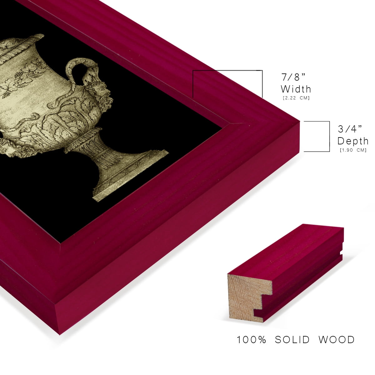 Garden Antiquities IV -Framed Print w/glass-Cherry Red