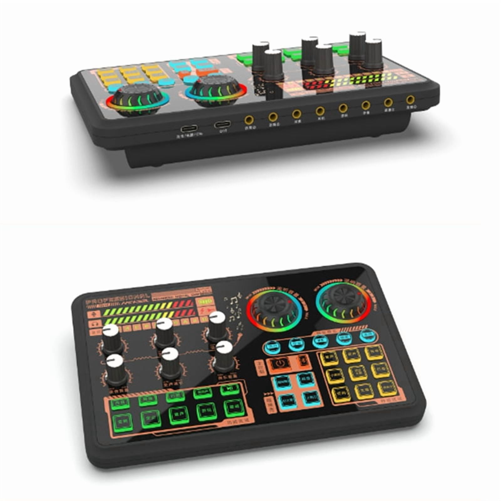 Sound Effects Board, Audio Interface, Live Sound Board for PC Microphone, Audio Mixer for Karaoke, Gaming