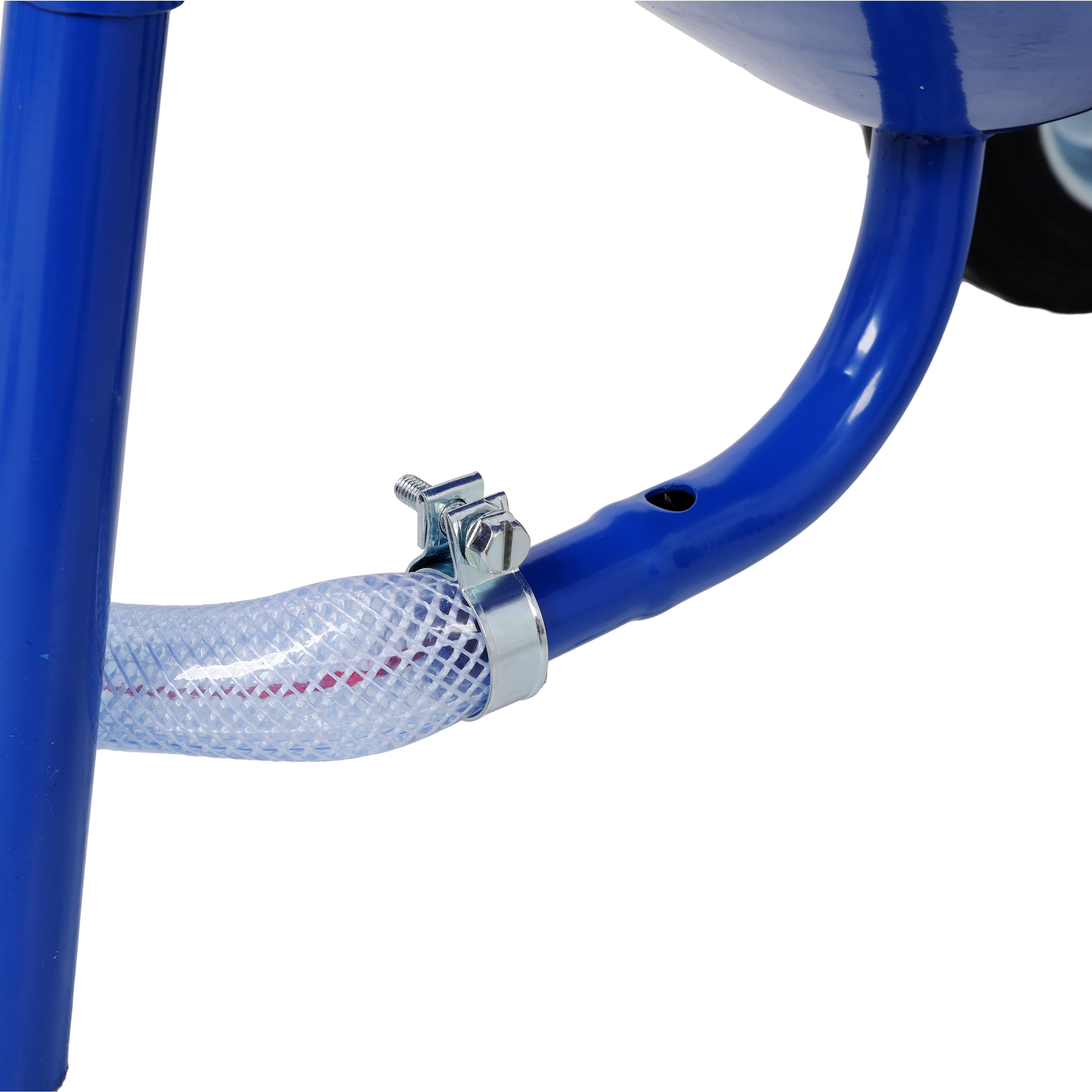 Siphon Feed Sandblaster Set, 9.8FT Hose, 4 Interchangeable Nozzles, Rolling Casters, Blue Powder Coated