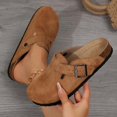 thumbnail image 1 of Chaussons Confortables pour Femmes en Cuir Suédé avec Semelle en Liège et Semelle Rembourrée en Liège, 1 of 5