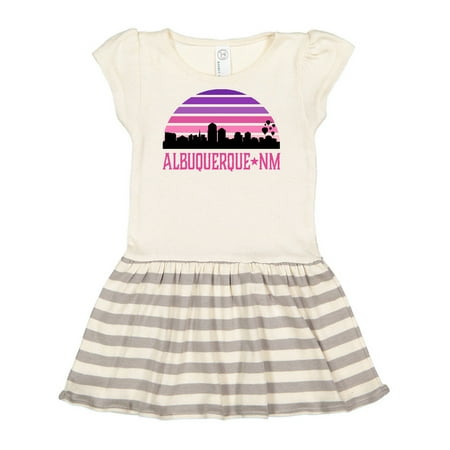 

Inktastic Albuquerque New Mexico Retro Sunset Skyline Gift Toddler Girl Dress