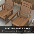 thumbnail image 6 of Outsunny Outdoor Rocking Chairs Set of 2, HDPE Patio Rockers with 28" High Back, Wide Armrests and Slatted Seat for Porch Backyard Balcony, Brown, 6 of 9