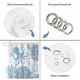 thumbnail image 5 of Navy Blue Octopus Coastal Waterproof Fabric Shower Curtain,Nautical Coral Starfish Waterproof Fabric Shower Curtain for Bathroom Curtains Bathtubs Hotel Shower Curtains with 12 Hooks Stall 48x72in, 5 of 8