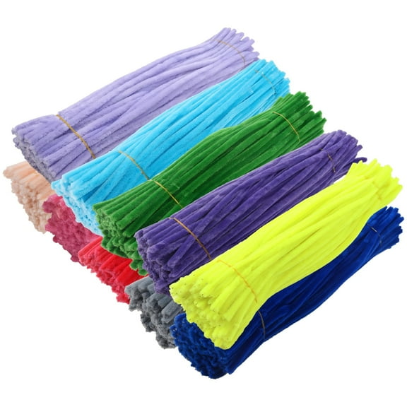1000 PCS Colorful Craft Stems, 11.8 in Fluffy Pipe Cleaners for Crafts, Bulk Chenille Stems for DIY Projects and Craft Decorations