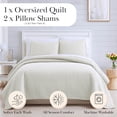 thumbnail image 3 of Oversized Square Stitched Solid Embroidered 3-Piece Quilt Set by Southshore Fine Linens, 3 of 10