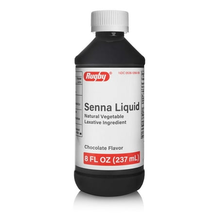 Rugby Senna Liquid Natural Vegetable Laxative (to Relieve Constipation), Chocolate Flavor, 8 oz