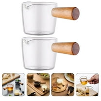 RENACLIPY Set of 2 Glass Espresso Pitchers with Spout for Precise Pouring and Frothing, Coffee Accessories