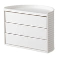 thumbnail image 1 of Organizador de maquillaje Ins Style con rotación de 360 grados, diseño semicircular único, a prueba de polvo para escritorio, tocador de baño, color blanco, 1 of 12