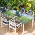 thumbnail image 2 of Spring Easter Table Cloths for 4 Foot Rectangle Tables, Purple Floral Summer Botanical Ombre Patio Waterproof Elastic Fitted Tablecloths, Washable Rectangular Table Cover for Camping, 2 of 8